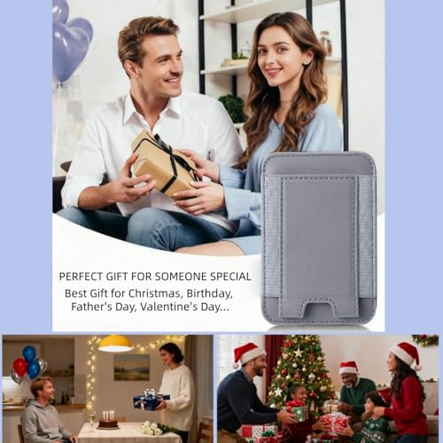 7 Cards Holder for MagSafe Wallet, Stronger Magnetic Wallet RFID Blocking for iPhone 17/16/15/14/13/12 and Pro Promax Series - color: Grey elastic wallet