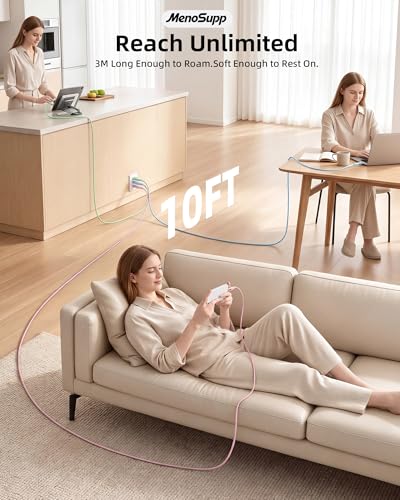 iPhone Charger Fast Charging 3Pack 10FT MFi Certified Lightning Cable