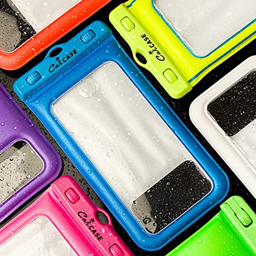 CaliCase Universal Waterproof Floating Phone Pouch - IPX8 Waterproof Floating Phone Case with Lanyard for iPhone X-15/ S20-S24/ Pixel 4-8 - Lime Green - color: Lime Green