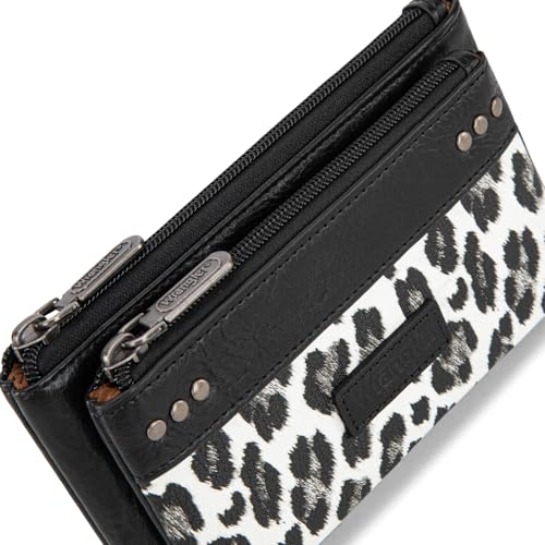 Montana West X Wrangler Large Wallet for Women Female ladies Black Cash Zipper Card Cases & Money Organizers Phone Clutch with Rfid Lining WG366-W113-1BK - color: Black