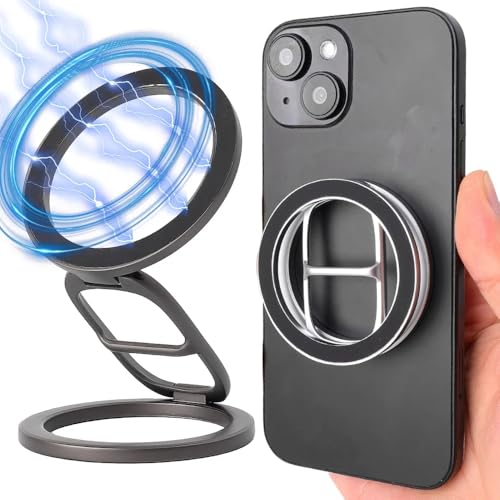 Gym Magnetic Phone Holder - Silver, Dual Magnet, 360° Rotation, Attach to Metal Surfaces, Compatible with iPhone 16/15/14/13/12, Samsung, MagSafe Case & All Smartphones, Portable Phone Mount - color: Metalic Silver