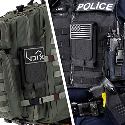 Urvoix MOLLE Cell Phone Pouch, Tactical Belt Phone Holster with Patches | Heavy Duty Case Fits MOLLE Backpacks, Vests & Gear for Outdoor EDC, Nylon Phone Bag for iPhone 17 16 15 14 13 12 Pro Max - color: w/ Patch