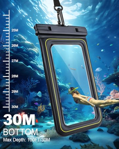 Floating Waterproof Phone Pouch 2 Pack, IP68 Waterproof Phone Case, Up to 8.3" Dry Bag for iPhone 17 16 15 14 Pro Max Samsung S25 Ultra S24 S23, Kayak/Beach/Cruise Travel Essentials,Black+Pink - color: Black+Pink