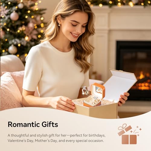 Clip On Earbuds with Detachable Butterfly Earrings & LED Makeup Mirror Case, Wireless Earbuds Bluetooth 6.0, Air Conduction Headphones, Lightweight for Travel Work Daily Use,Great Gift Choice - color: Sunset Gold