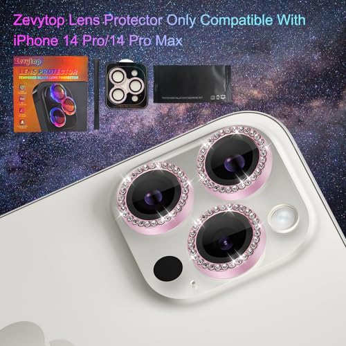 Camera Lens Protector for iPhone 14 Pro/14 Pro Max, Diamond Pink - color: Diamond Pink