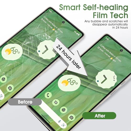 3 Pack Screen Protector for Google Pixel 7, Self-Healing Flexible TPU Protective Film for Google Pixel 7, High Sensitivity Hydrogel Film, HD Ultra-Thin Full Coverage, Easy Installation - size: Google Pixel 7