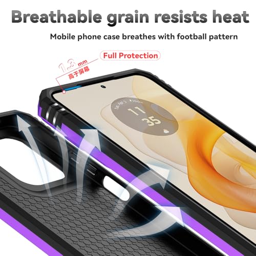 for Motorola Moto G 2025 / Moto G 2026 / Moto G Play 2026 Case, with Slide Camera Cover HD Screen Protector Ring Holder Kickstand Military Grade Protection Drop Tested Protective Phone Case (Purple) - color: Purple with camera cover Military-Grade 2nd gen