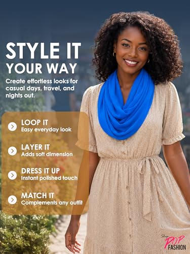 Pop Fashion Solid Color Hidden Zipper Pocket Scarf - Fashion Scarf for Women - All Seasons - color: Light Blue