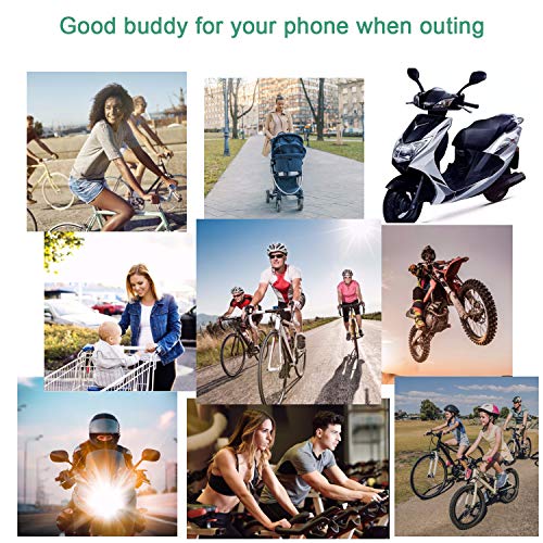 Bike Phone Mount, Motorcycle Mountain Bike Handlebar Bicycle Golf Cart Stroller Cell Phone Holder with Rubber Strap 360 Degrees Rotate for iPhone X 8 7 6 6s Plus Samsung (Green) - color: Green