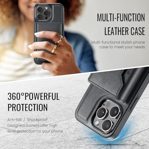 K2 2 in 1 Detachable Magnetic Phone Cases Compatible with iPhone 16 Pro Max Case with Card Holder RFID Blocking, Compatible with Magsafe Wallet, Leather 6.9'' (Black, iPhone 15 Pro Max) - color: Black, size: iPhone 15 Pro Max