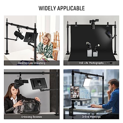 NEEWER Overhead Camera Mount Rig with 2 Ball Heads, Super Clamp, NK002