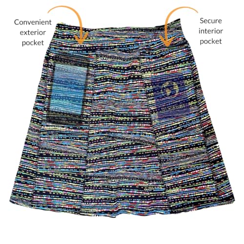 BANDI Pocketed Skirt - Women's Everyday Skirt with Pockets, UPF 50, 4-Way Stretch, Lightweight, Wrinkle-Free – Made in USA - color: Confetti, size: Medium