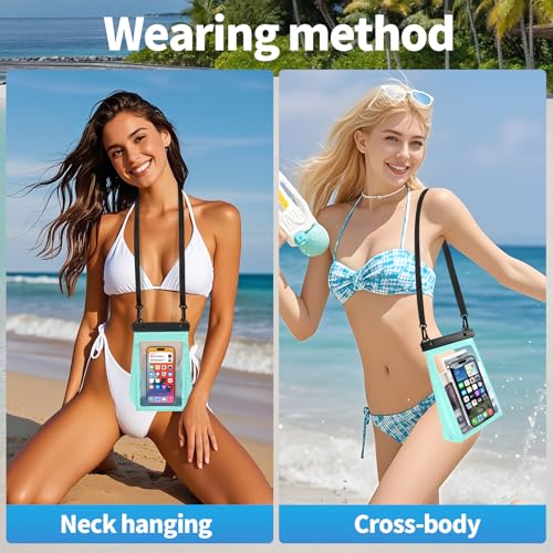 PEDVSTY Large Waterproof Phone Pouch with Sealing Strip, Floating Dry Bag | Expandable Space, Double Seals, IPX8 Waterproof Bag, Touch Screen, Fit All Phones, Kayak Pool Beach Cruise Essentials, Green - color: Green, size: Large (Up to 8.5")