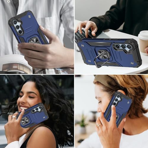 for Samsung S23 FE Case: S23 FE Case with Screen Protector: (Heavy Duty) Military Grade 360° Rotatable Kickstand Shockproof Protective Cases for Samsung Galaxy S23 FE (Blue) - color: Samsung S23 FE Case Blue