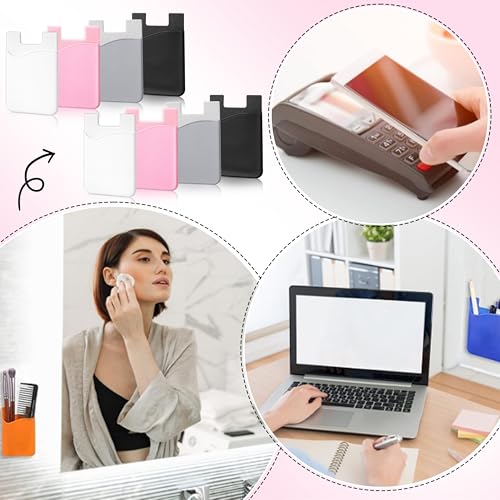 Frienda 24 Pcs Phone Card Holder Adhesive Silicone Wallet, Classic Color - color: Classic Colors