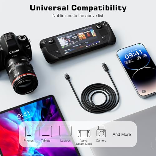 DbillionDa USB C to USB C Cable, Short Connector Charger (6ft, 60W) for iPhone 15, Galaxy S23, MacBook Pro 2020, iPad Pro, iPad Air 4, Pixel, Switch & More – Enhanced Gaming Comfort