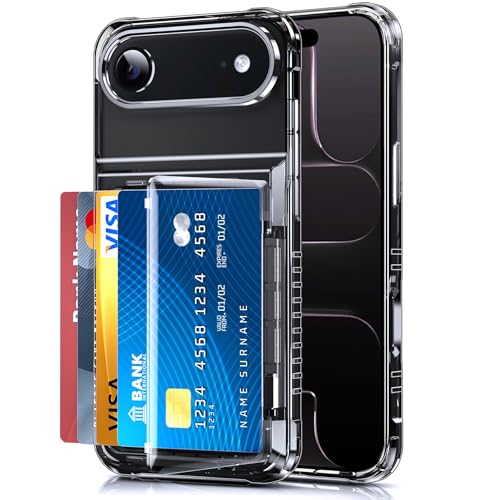 LeYi for iPhone-17-Air Case Wallet: Clear i Phone 17air Cover with Card Holder Funda para iPhone17 Air Walli Card Slot Protective Military Grade Heavy Duty Women Men Cases, Transparent - color: Clear, size: iPhone 17 Air 6.5''