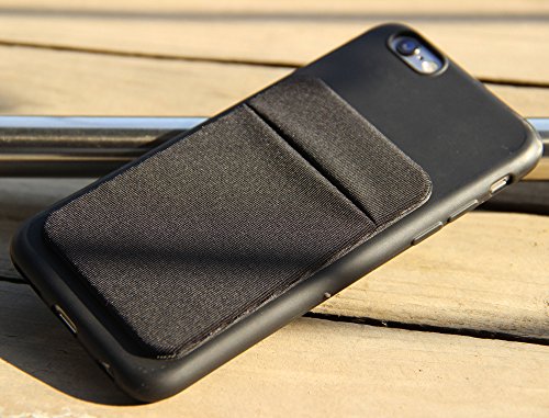 Fulgamo Phone Wallet Stick on,Card Holder for Phone Case,Phone Card Holder - color: 2Black,1Purple