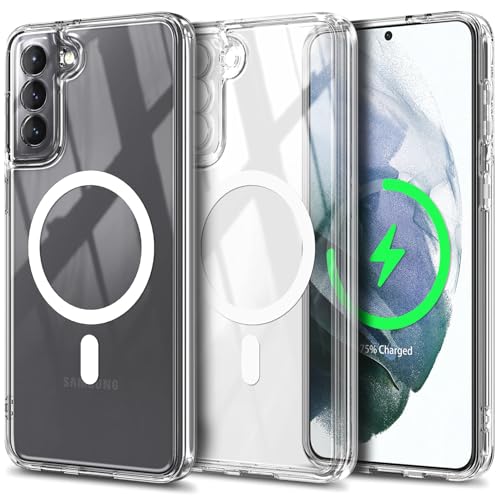 YZB Magnetic for Samsung Galaxy S22 Case, Clear | Compatible with MagSafe | Slim Fit Lightweight Shockproof, Military-Grade Protection, Yellowing Resistant Scratch-Resistant Back - color: Crystal Clear, size: Galaxy S22