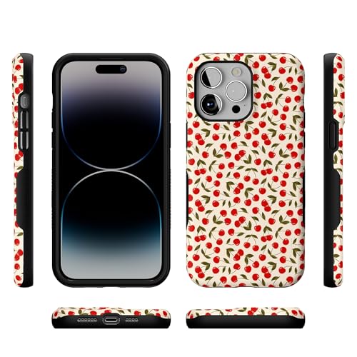 Casely iPhone 14 Pro Max Case | Cherry on Top | Red Cherries | Bold Protective Design | Compatible with MagSafe - color: Cherry on Top | Red Cherries Floral