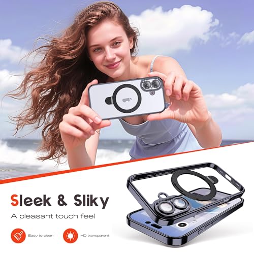 for Plating iPhone 17 Case with Magnetic Stand,Black - color: Black, size: iPhone 17