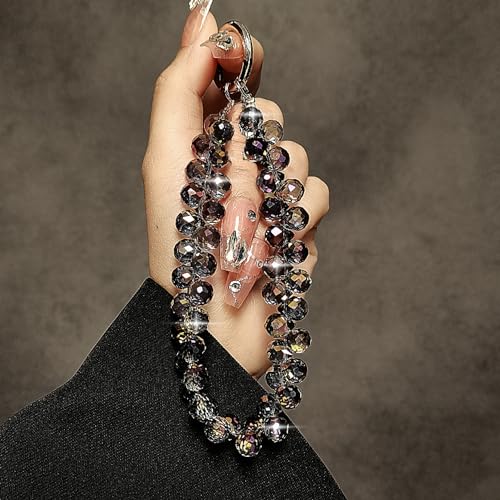 TENOC Beaded Phone Wrist Strap, Black - color: A-black