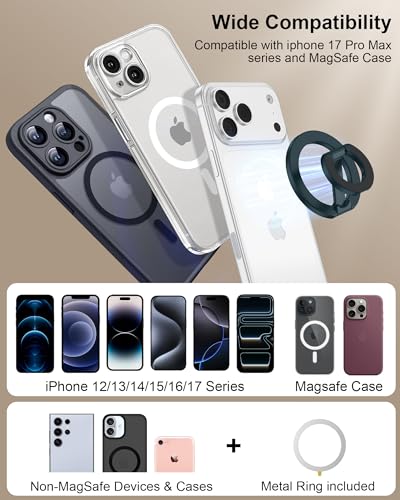 Mag Safe Phone Grip for iPhone 17 Pro Max Apple MagSafe Foldable Kickstand - color: Blue