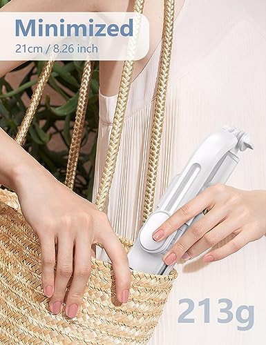 45'' Selfie Stick with Light, Travel Tripod Essentials with Wireless Remote - color: White - 45" Standard Height