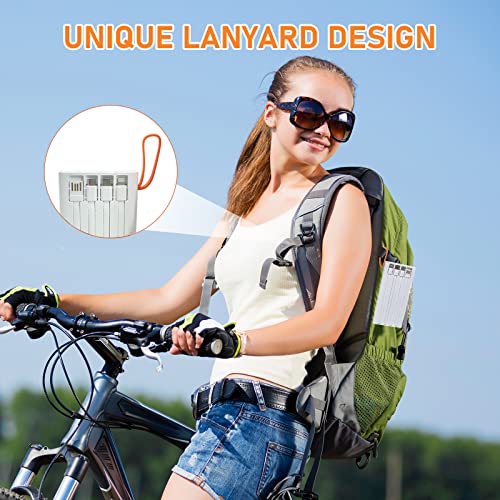 Portable Charger with Built in Cables,Mandarooker 10000mAh Power Bank with LED Lamp Fast Charging USB C External Battery Pack Phone Charger with LED Display for iPhone, Samsung and Cell Phones(White) - color: White