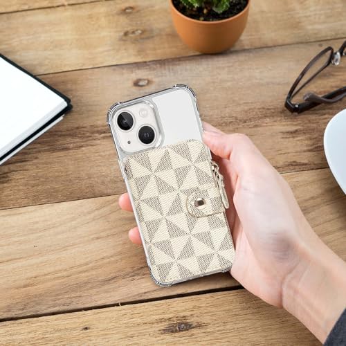 Phone Wallet Stick On, Credit Card Holder for Women Attachable 3M Sticker | Card Holder for Phone case Stick on Attachable Credit Card Holder for Phone (Compatible with Most Smartphones) (off White) - color: off White