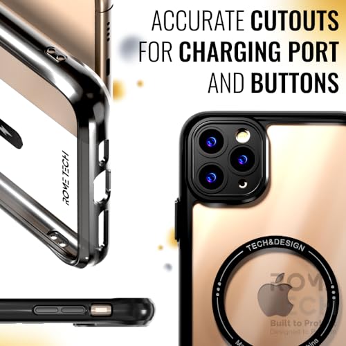 Rome Tech Clear Case Compatible with MagSafe for iPhone 11 Pro Max 6.5" (2019) - Slim and Rugged Fit Thin Shockproof Case Compatible with Magsafe Devices - Clarity - style: iPhone 11 Pro Max
