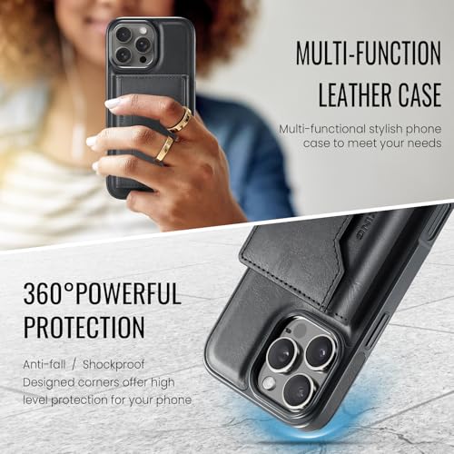 K2 2 in 1 Detachable Magnetic Phone Cases Compatible with iPhone 16 Pro Max Case with Card Holder RFID Blocking, Compatible with Magsafe Wallet, Leather 6.9'' (Black, iPhone 16 Pro Max) - color: Black, size: iPhone 16 Pro Max