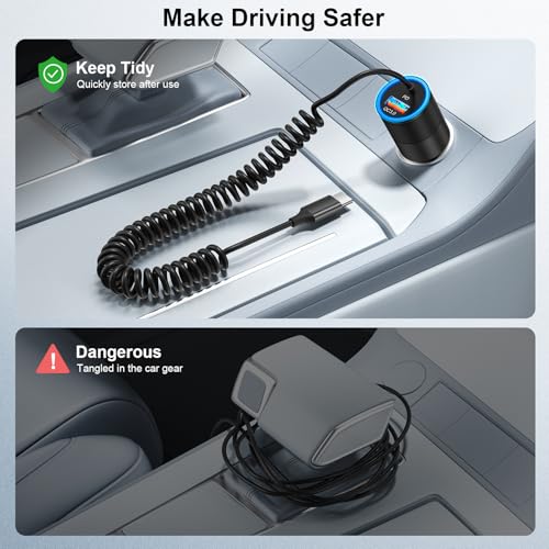 3-Pack USB C Car Charger,38W Fast Car Phone Charger+3.5FT C Coiled Cable - size: 3-Pack