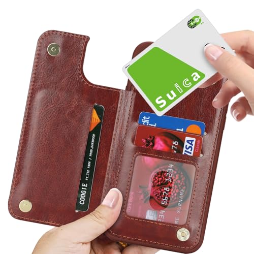 iCoverCase Compatible with iPhone 11 Pro Phone Case with Card Holder, Wallet Case for Women Men RFID Blocking PU Leather Protective Case 5.8 Inch (Dark Brown) - color: Dark Brown
