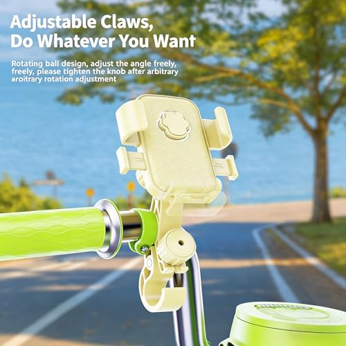 Stylish Yellow Bike Phone Mount for Women - color: Yellow
