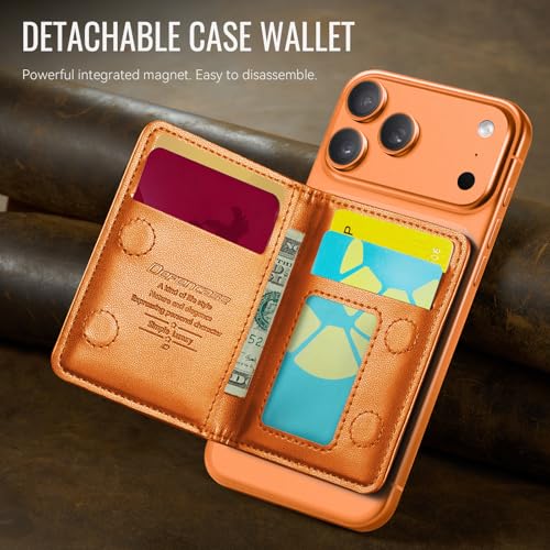 Defencase for Magsafe Wallet Magnetic Card Holder RFID Blocking, Orange - color: Fashion Orange
