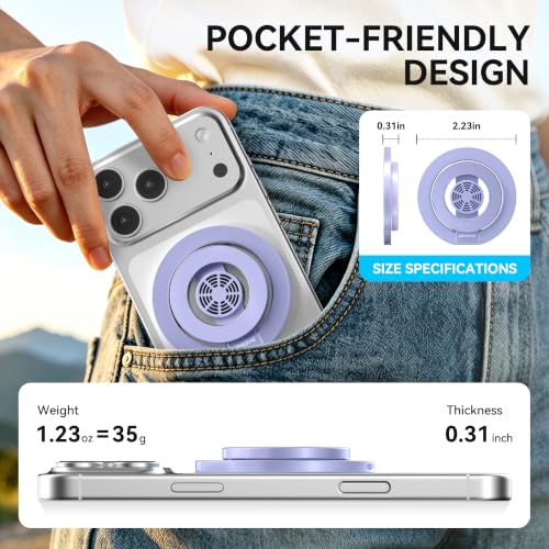 Magnetic Phone Ring Grip for MagSafe Compatible with iPhone 17/16/15/14/13 - color: Purple