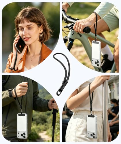 Anti-Theft Phone Lanyard Tether with Retractable Line & Adjustable Smartphones Hand Wrist Strap Lanyard With 3 Tether Tabs, Anti-Loss for iPhone,Keys,Gadgets