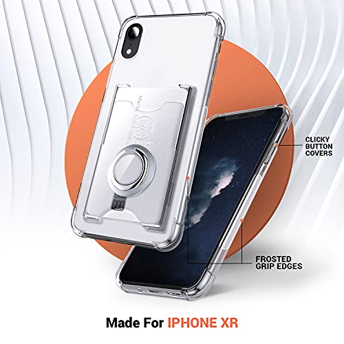 Shields Up for iPhone XR Case with Card Holder Stand, Wallet Case, Clear - color: Clear, size: iPhone XR