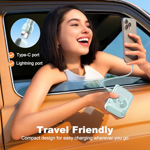 SEANCHEER P05 Portable Charger, Magnetic Power Bank, Small PowerBank Green - color: Green