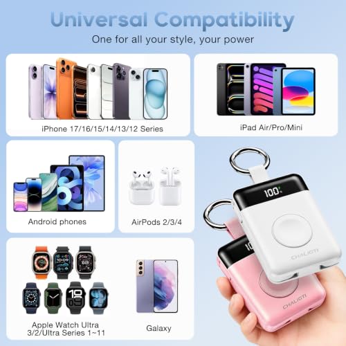 5000mAh Portable Charger w/Display,20W Power Bank&iWatch Charger - color: White, size: 5000mAh