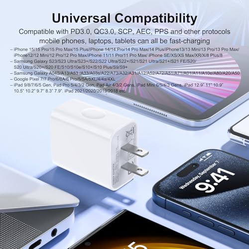 USB C Charger Block Fast Charging Box for iPhone 18 17 16 15 14 13 Pro Max - color: White-1