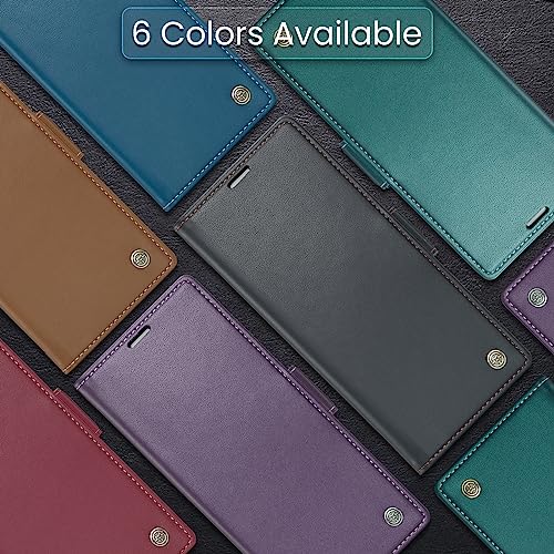 QLTYPRI Wallet Case for iPhone 12/12 Pro, Premium PU Leather Magnetic Flip Folio Case with RFID Blocking Credit Card Slots Kickstand Shockproof Protective Phone Case Cover - Blue | Premium PU Leather, Magnetic Closure Flip Case, RFID Blocking, Viewing Kic