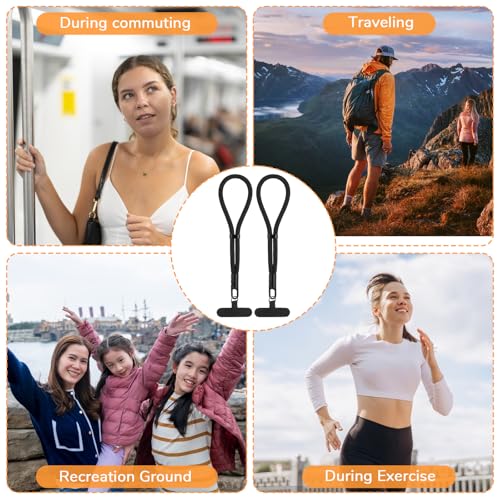 2Pcs Anti Theft Phone Wrist Strap, Adjustable Cell Phone Lanyard Strap with Metal Tether Tabs for Smartphones
