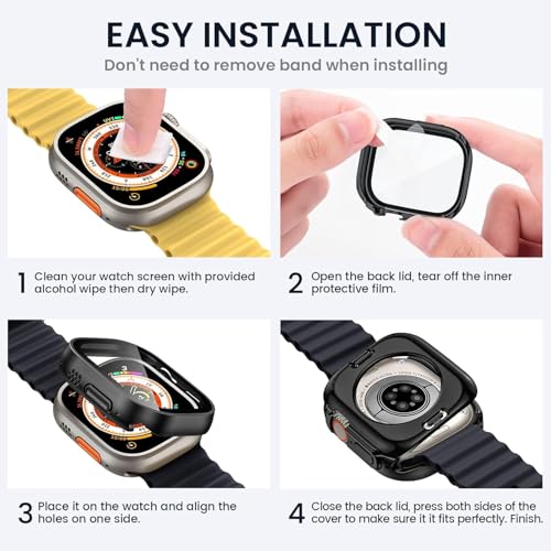 Goton Privacy Waterproof Case for Apple Watch Ultra 3/2/1 49mm - color: Matte Black, size: 49mm