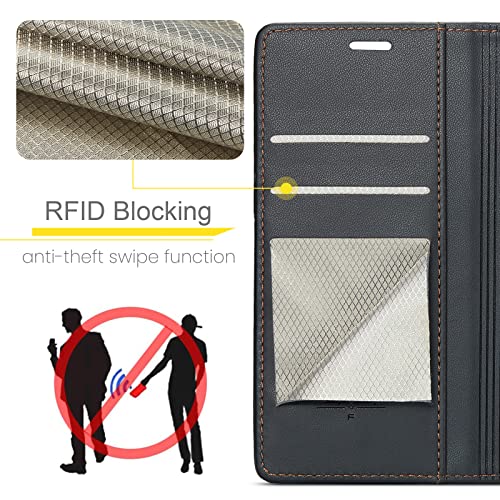 FLIPALM Wallet Case for Samsung Galaxy S20 FE 5G, Black | Card Holder, RFID Blocking, PU Leather Folio Flip, Kickstand, Protective Shockproof Cover - color: Black