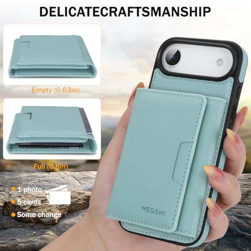 for iPhone 17 Air Wallet Case, 2-in-1 Detachable Phone Case, Card Holder RFID Blocking, Fashionable Faux Leather Card Slot & Folding Design (Blue) - color: Blue, size: iPhone 17Air