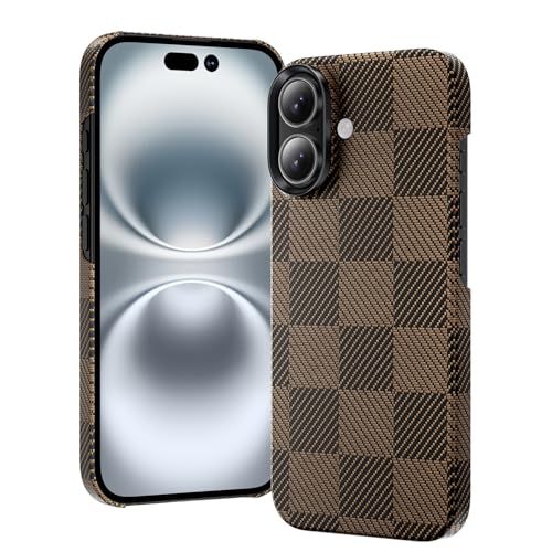 toushion for iPhone 16 Case Carbon Fiber Black&Gold, Fits MagSafe, Smooth Shockproof, Cover Military-Grade Protection - color: Carbon Fiber-Gold, size: iPhone 16(6.1")