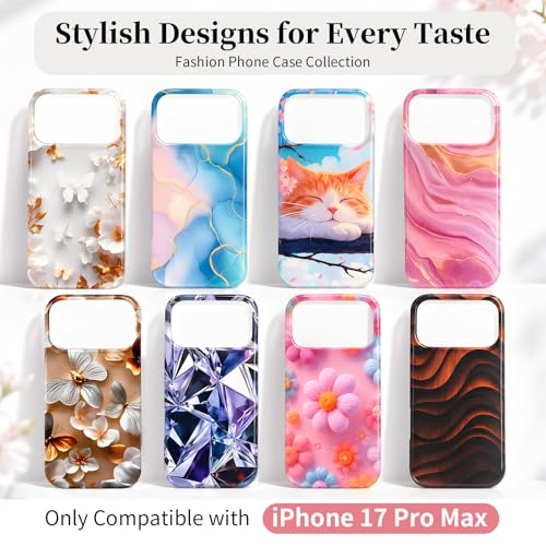 Case Compatible with iPhone 17 Pro Max, 2025 Anti-Yellow Ultra Transparent Soft TPU Phone Case, Shockproof Anti-Slip Slim Lightweight Full Coverage Protective (Flowers 4) - color: Flowers 4