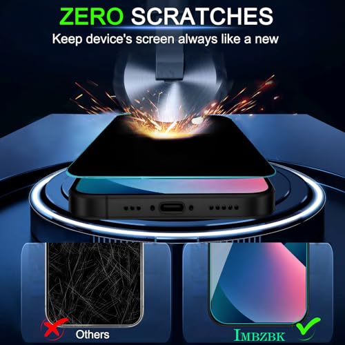 IMBZBK 3 Pack Privacy Screen Protector for iPhone 13, Tempered Glass - color: iPhone 13-Black